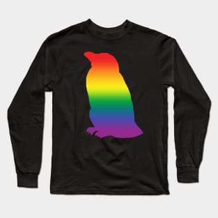 Rainbow Silhouette Penguin Pride Long Sleeve T-Shirt